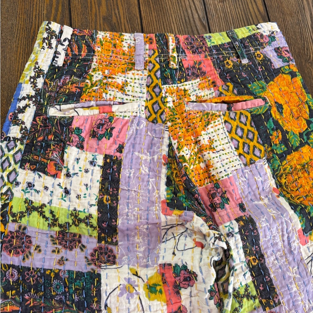 Free People patchwork cotton pants size 6 - Picture 2 of 14